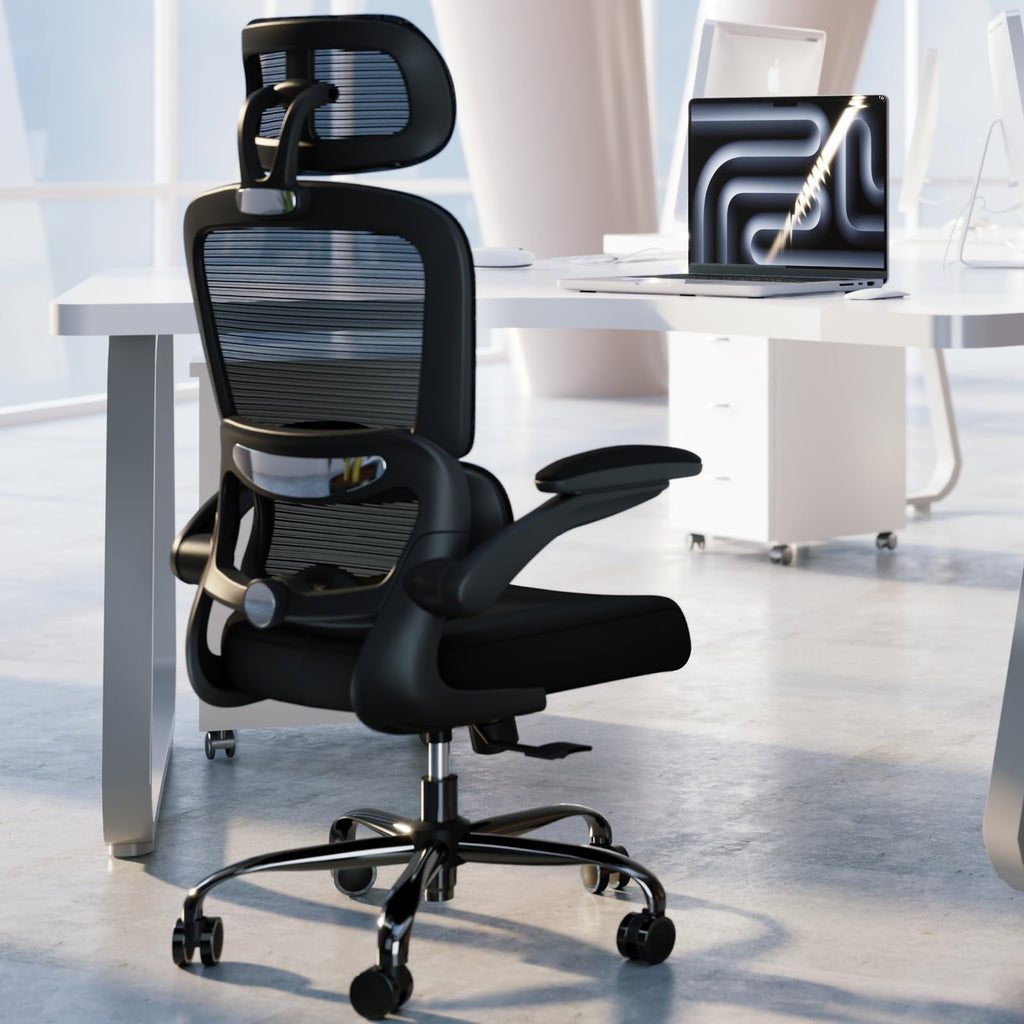 TRALT Office Chair Ergonomic Desk Chair, 330 LBS Home Mesh Office Desk Chairs with Wheels, Comfortable Gaming Chairs (White)