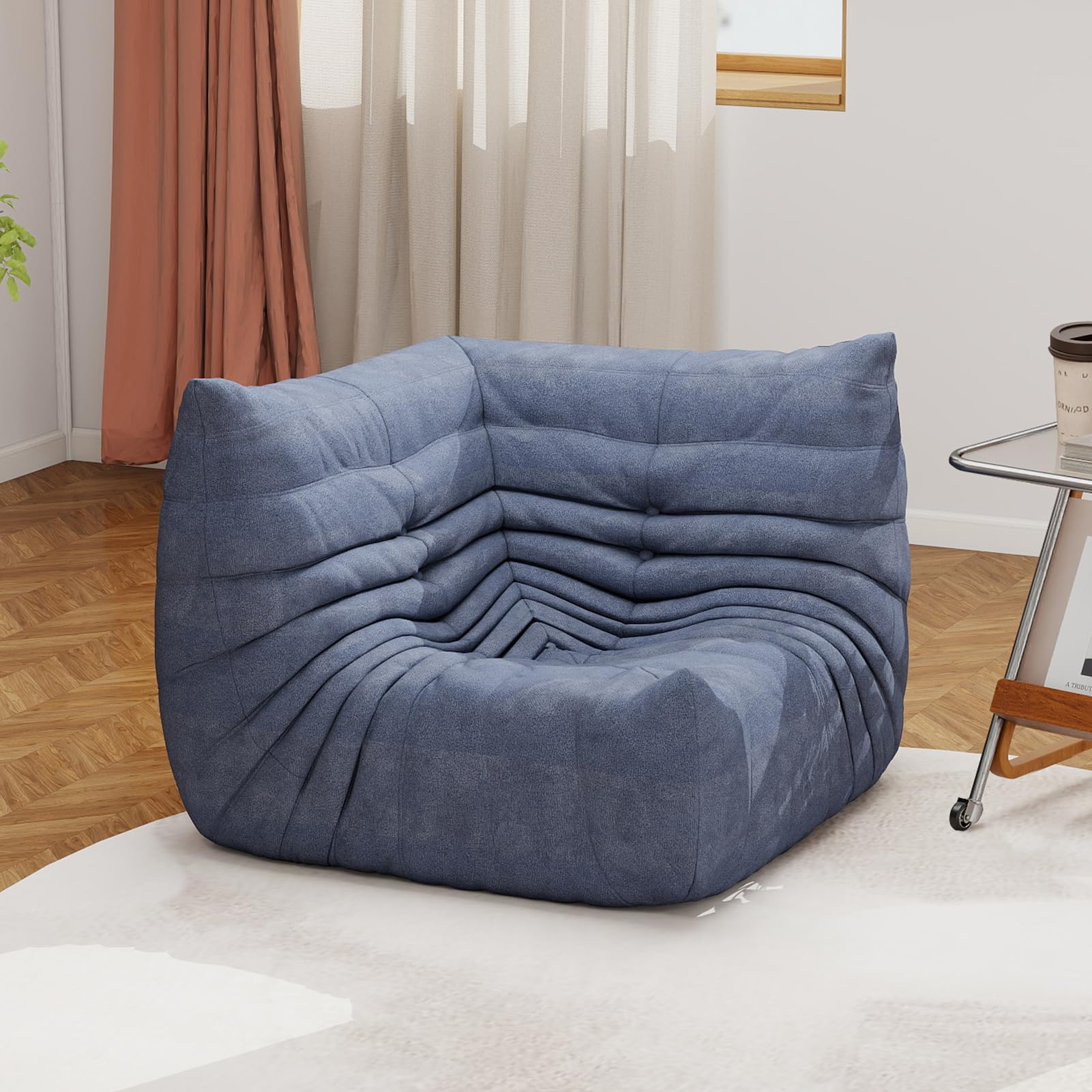 Snug Sofee Bean Bag Chairs for Adults, Bean Bag Sofa - Adult Size with Soft Waterproof Fabric for Living Room, Apartments, Reading Corner, Gaming, and Movie Venue (Gray)