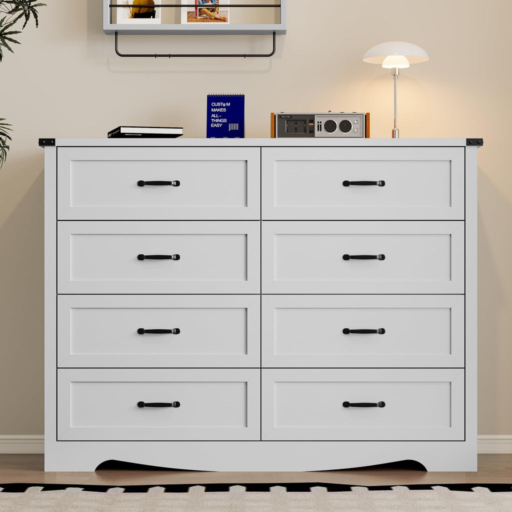 BORNOON 9-Drawer Dresser for Bedroom, Modern Wooden Chest of Drawers with Metal Handles, Anti-Tipping Design, Sturdy and Stable Storage Organizer for Living Room, Entryway, Home Office