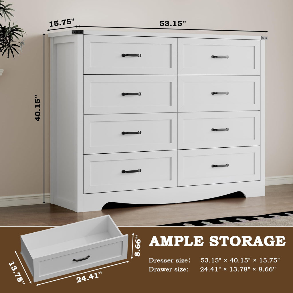 BORNOON 9-Drawer Dresser for Bedroom, Modern Wooden Chest of Drawers with Metal Handles, Anti-Tipping Design, Sturdy and Stable Storage Organizer for Living Room, Entryway, Home Office