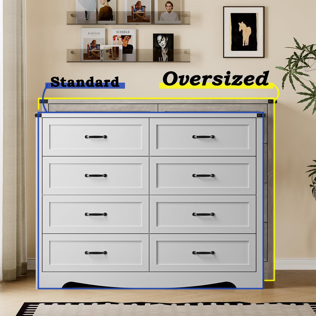 BORNOON 9-Drawer Dresser for Bedroom, Modern Wooden Chest of Drawers with Metal Handles, Anti-Tipping Design, Sturdy and Stable Storage Organizer for Living Room, Entryway, Home Office