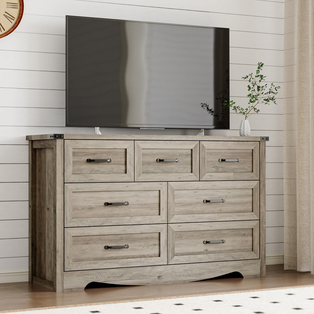 BORNOON 9-Drawer Dresser for Bedroom, Modern Wooden Chest of Drawers with Metal Handles, Anti-Tipping Design, Sturdy and Stable Storage Organizer for Living Room, Entryway, Home Office