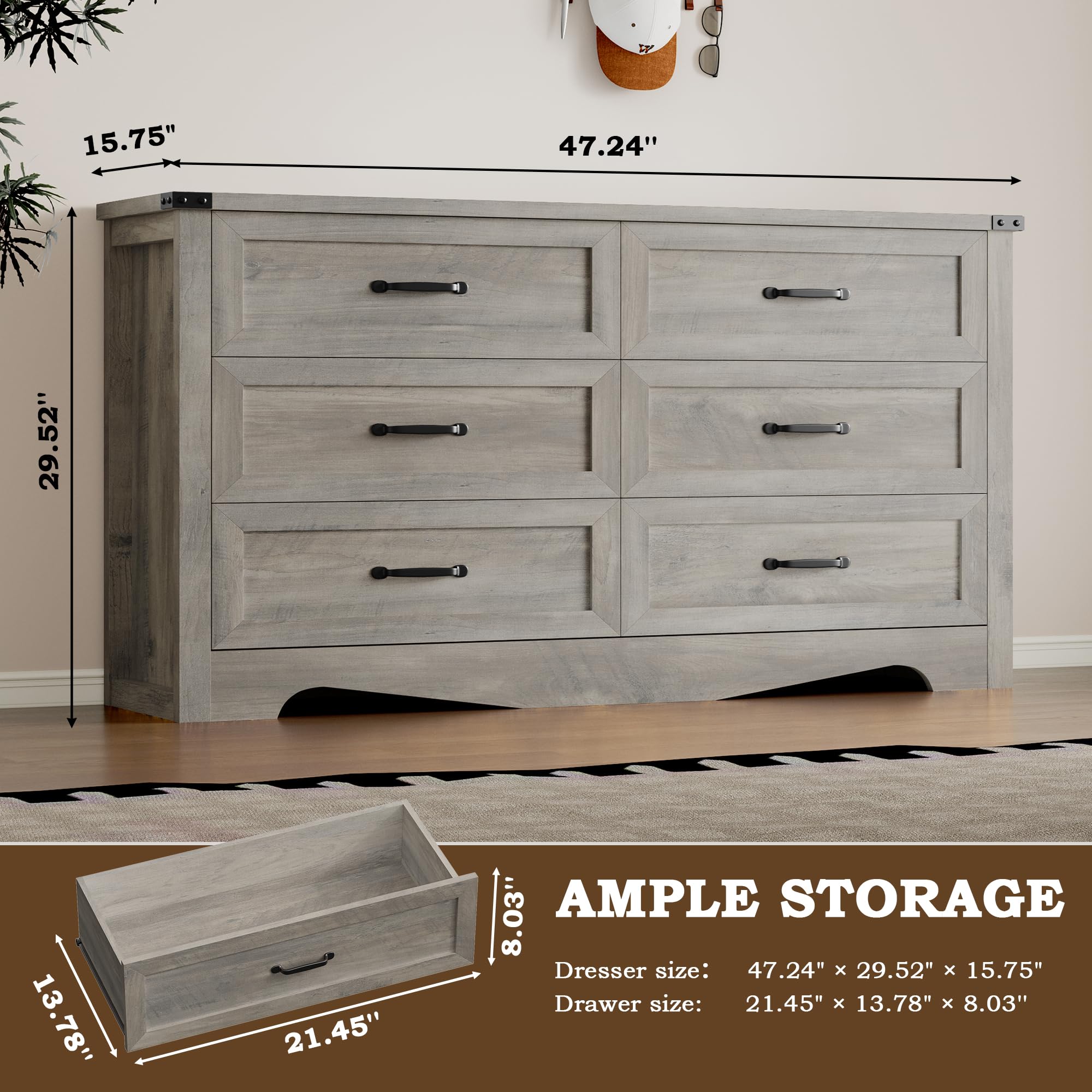 BORNOON 9-Drawer Dresser for Bedroom, Modern Wooden Chest of Drawers with Metal Handles, Anti-Tipping Design, Sturdy and Stable Storage Organizer for Living Room, Entryway, Home Office